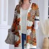 Nanu Orange & White Pumpkin Hacci Open Cardigan - Women & Plus