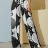 Nanu Black & White Dots Palazzo Pants - Women