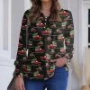 Nanu Black & Red Holiday Trucks Long-Sleeve Henley Tunic - Women