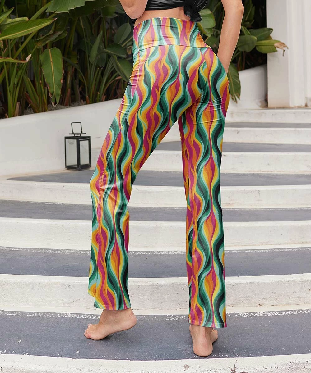 Nanu Green & Red Abstract Crop Palazzo Pants - Plus 2 Nanu Green & Red Abstract Crop Palazzo Pants - Plus - Image 2