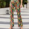 Nanu Green & Red Abstract Crop Palazzo Pants - Plus